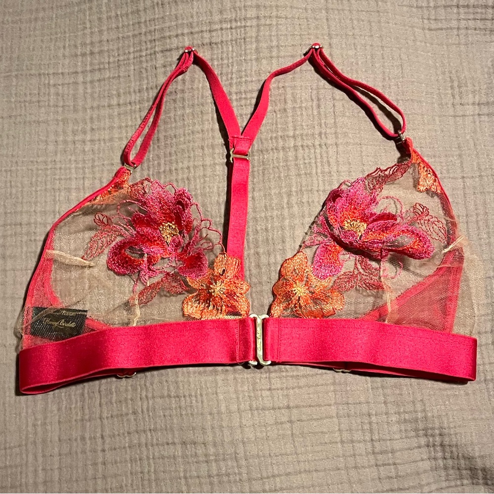 Honey Birdette Hot Pink Lace Bralette